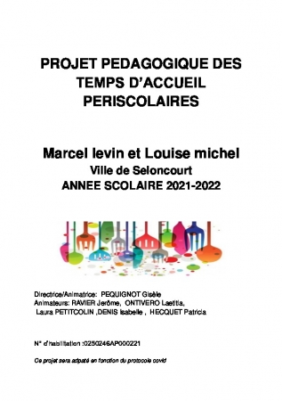 Projet Pédagogique Periscolaire