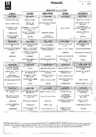 Menus standard S1 à 4