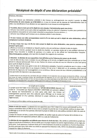 Récépissé de dépot DP 25 00101