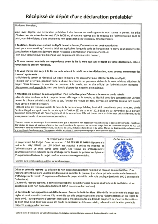 Récépissé de dépot DP 25 00102