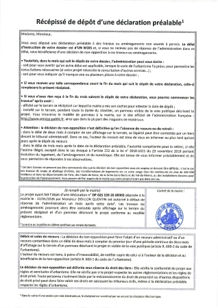 Récépissé de dépot DP 26 00003