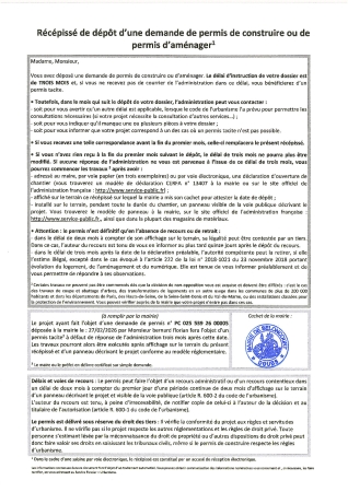 Récépissé de dépot PC 26 00005 BERNARD Florian