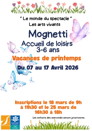 Mognetti - Vacances avril 2026