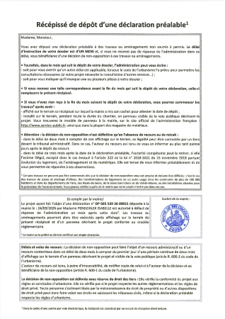 DP 26 00021 PENDZIALEK Isabelle Récépissé de dépot