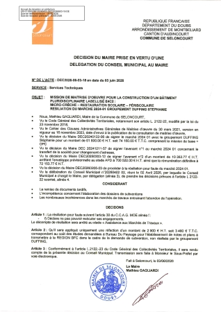 DEC20260603-18 RESILIATION MARCHE 202401 MO CONSTRUCTION BATIMENT PLURIDISCIPLINAIRE - DUFFING S