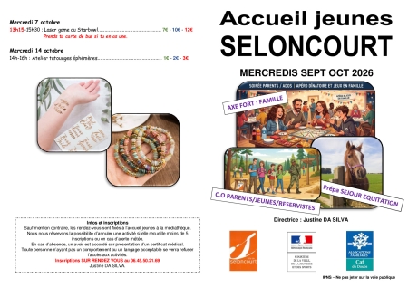 programme Ados Mercredis Sept Oct 26
